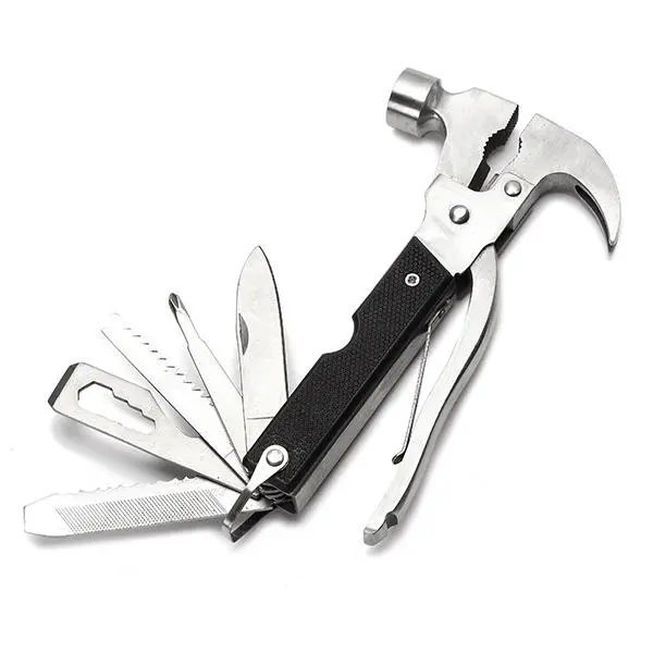 Multi-Function Hammer Opener Screwdriver Plier Stainless Steel Camping Travel Tool Set
