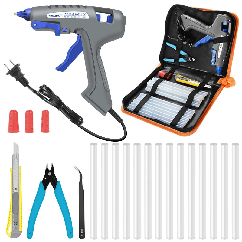 HANDSKIT Hot Melt Glue Gun Set - 100-240V for Soldering & PCB Repair
