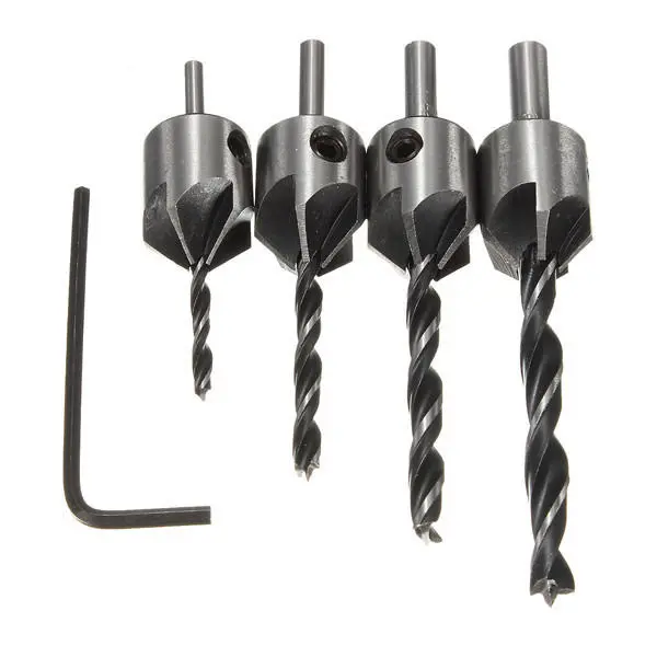Drillpro DB-C3 5 Flute Countersink Bits 3-6mm Reamer for Woodworking