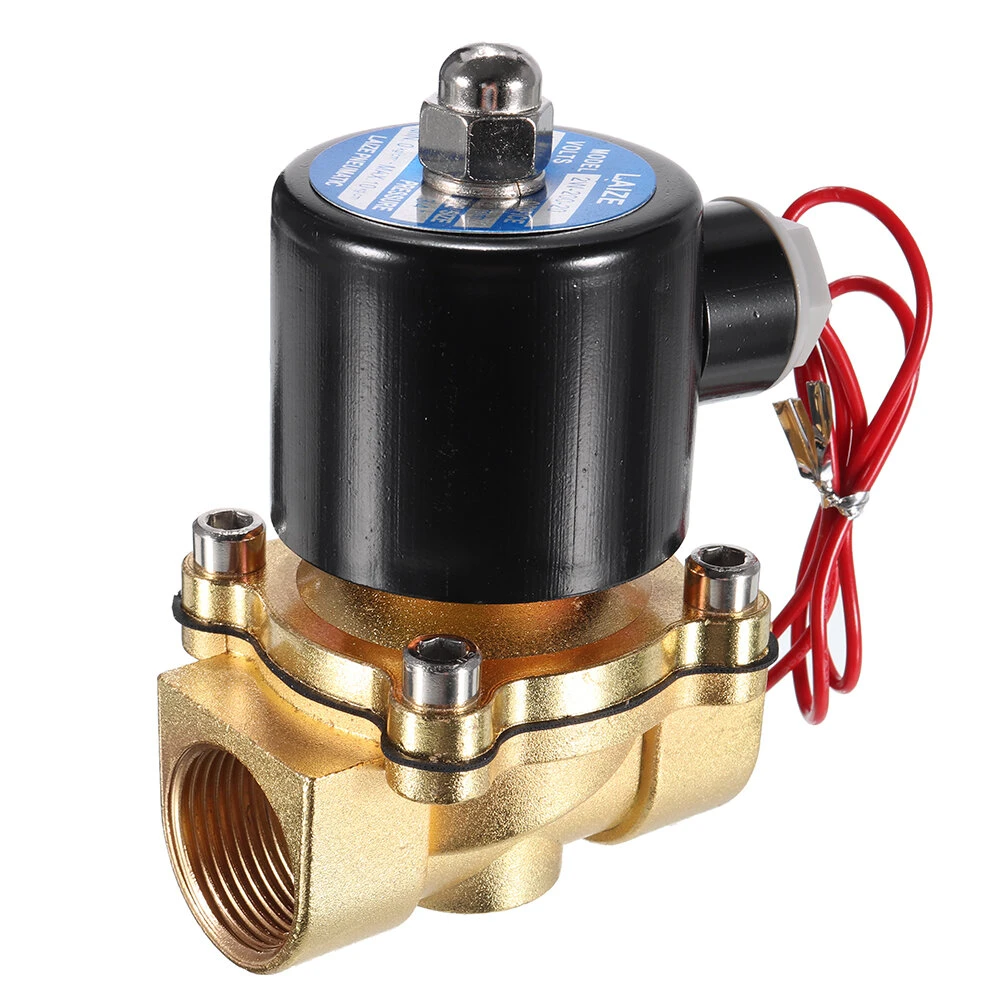 LAIZE DN20 3/4 NPT Brass Solenoid Valve - AC 220V/DC 12V/24V - Water Air Fuel