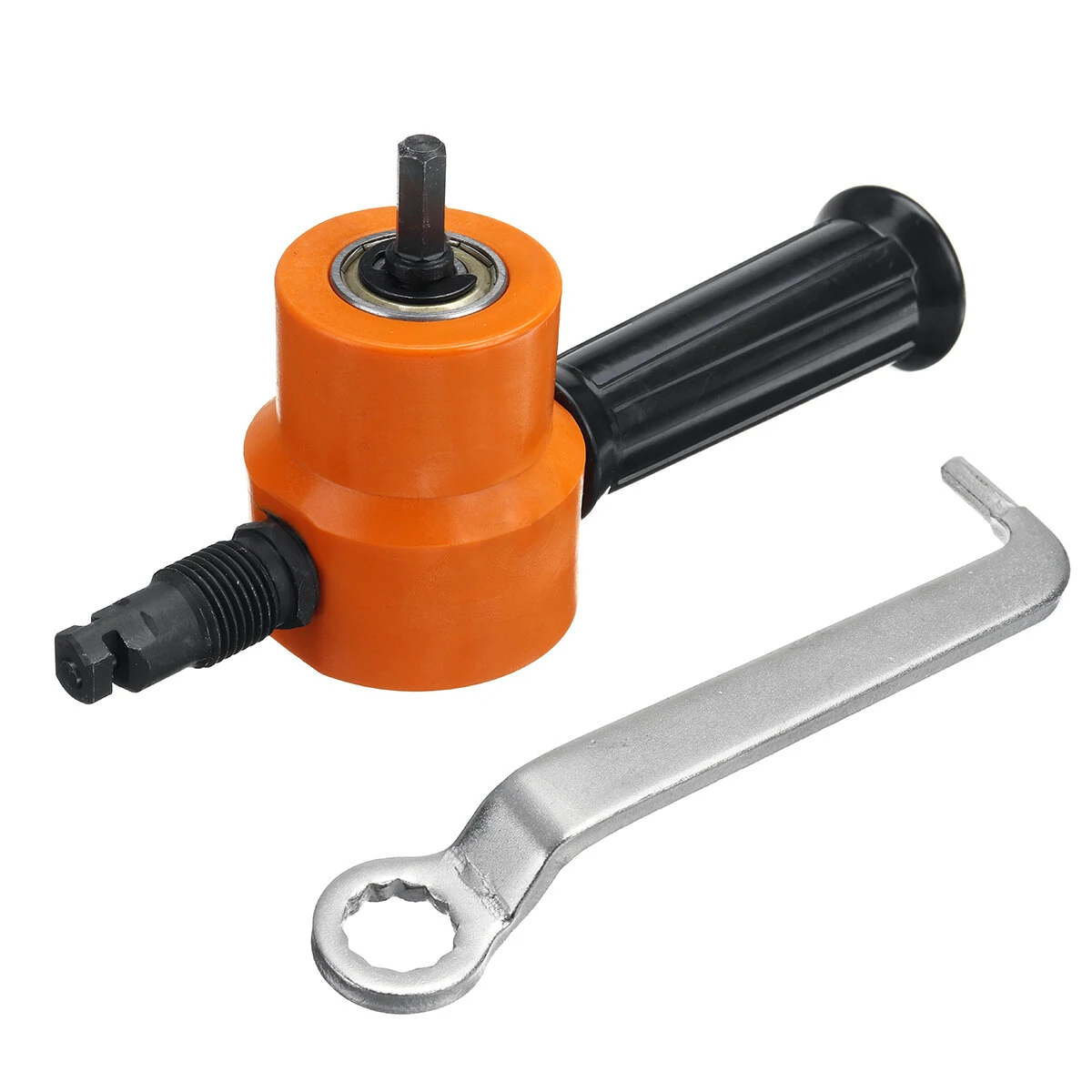 Double Headed Sheet Metal Nibbler - Drill Attachment Cutter with Extra Punch