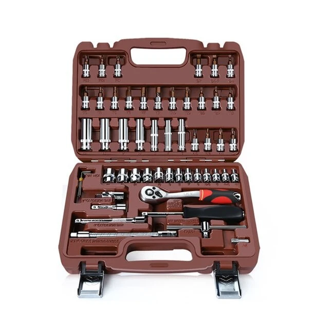 53PCS Universal Car Repair Tool Set - Ratchet & Torque Wrench with Bits