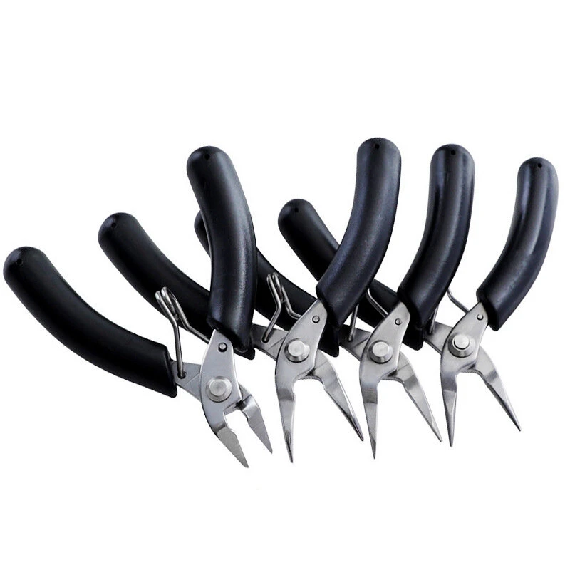 Klein Tools 4-Inch Mini Pliers - Needle, Flat & Curved Nose - Stainless Steel