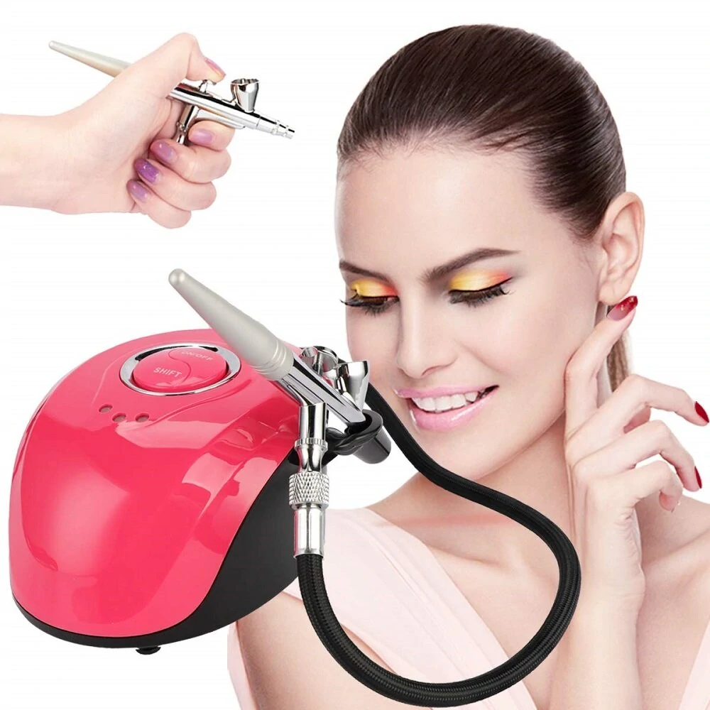 Dual Action Airbrush Kit - 0.2mm Nozzle with Compressor for Nail Art & Makeup