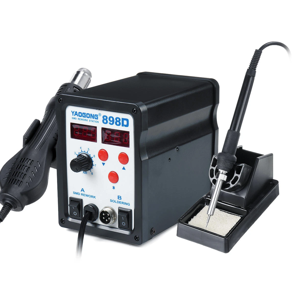 750W SMD Rework Station - Hot Air Soldering Iron with Holder & 3 Nozzles