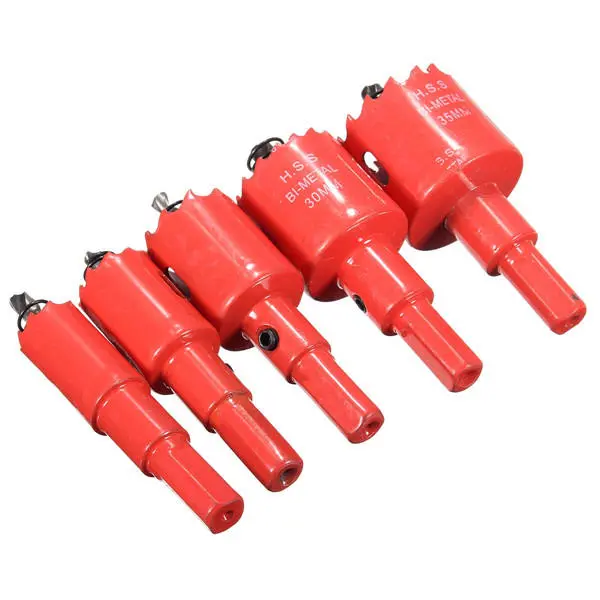 HSS Drill Bit Hole Saw Cutter Set - 16/20/25/30/35mm For Wood, Metal & Steel