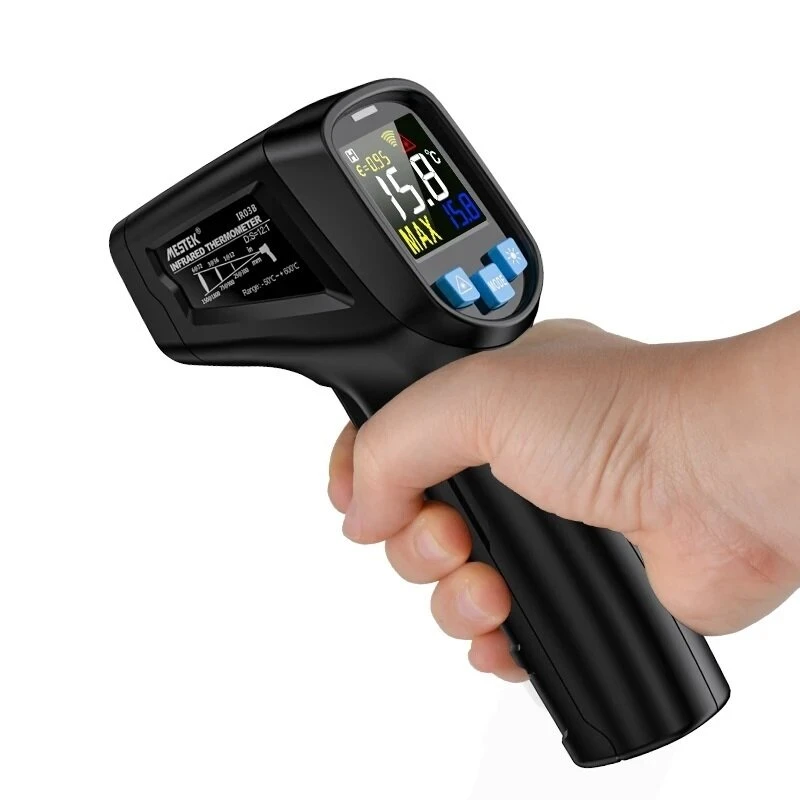 Mestek IR03A/B Digital Infrared Thermometer - Non-Contact Laser Pyrometer for HVAC