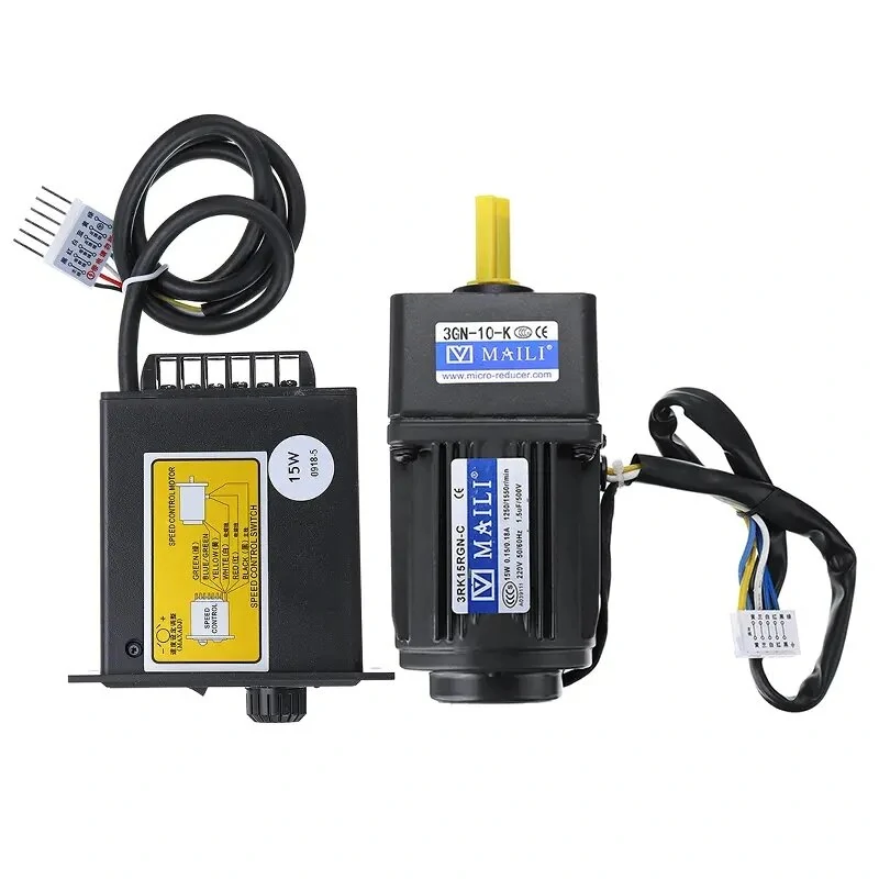 3RK15GN-C Gear Motor - 15W 220V AC Variable Speed Reversible - 6.9/125/415 RPM