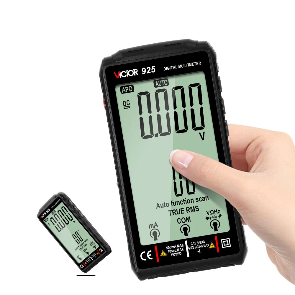 Victor 925 Digital Multimeter - 10000 Counts LCD | NCV Diode Tester | 500mAh Battery