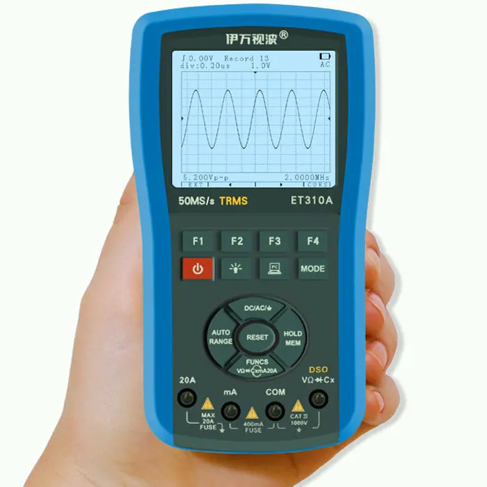 EONE ET310A 2-in-1 Handheld Oscilloscope | 20MHz 80Msps ScopeMeter & True RMS Multimeter