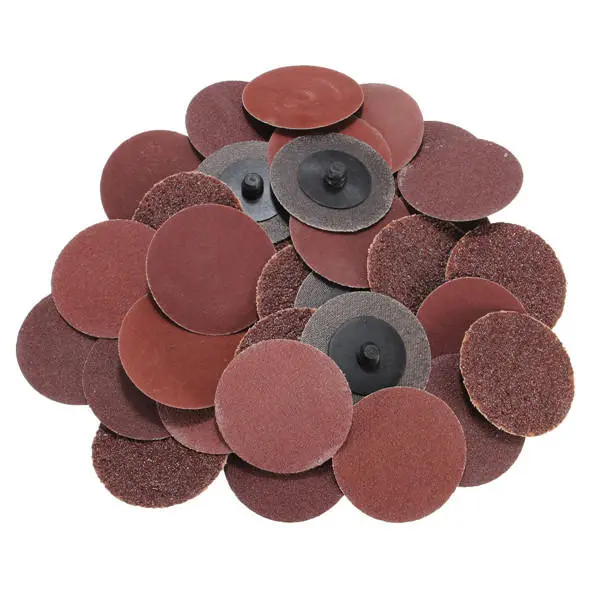 40pcs 2 Inch Roll Lock Sanding Discs | 24 60 120 240 Grit Sandpaper Kit