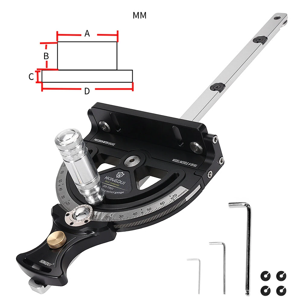 HONGDUI HD-TB01 Precision Miter Gauge for Bosch Festool Dewalt | 0-70 Degree