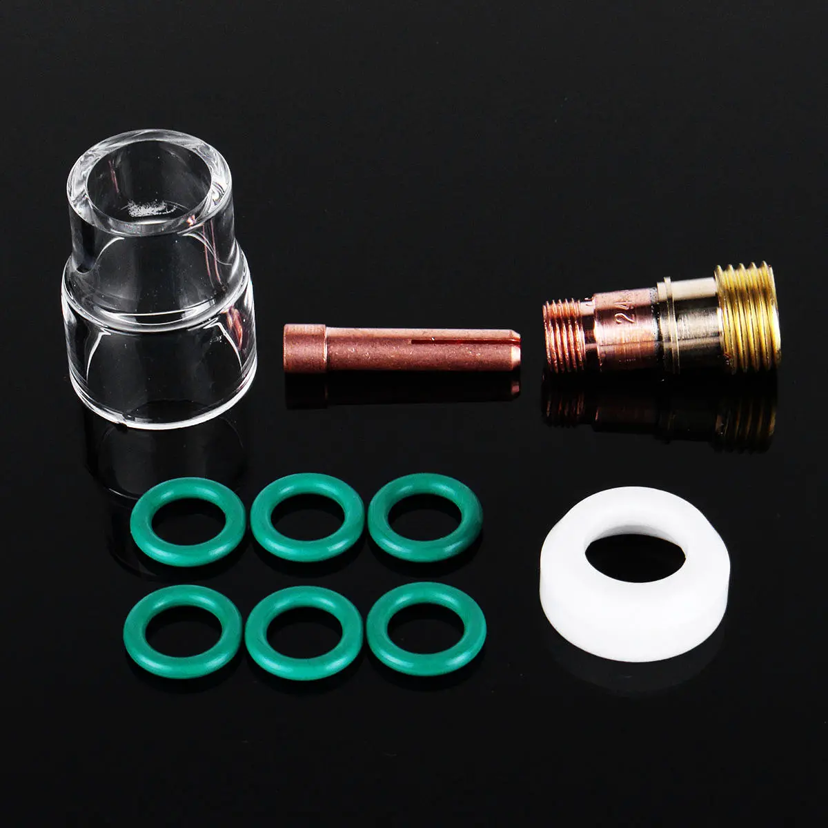10Pcs TIG Welding Torch Stubby Gas Lens Kit - #12 Pyrex Cup for WP-17/18/26