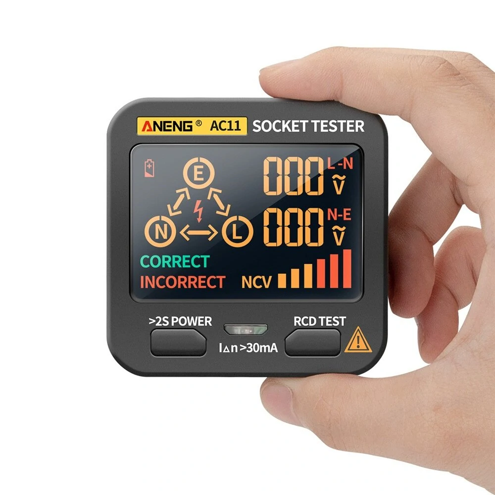 ANENG AC11 Socket Tester | LED Screen Phase Polarity & Voltage Meter 0.1-250V