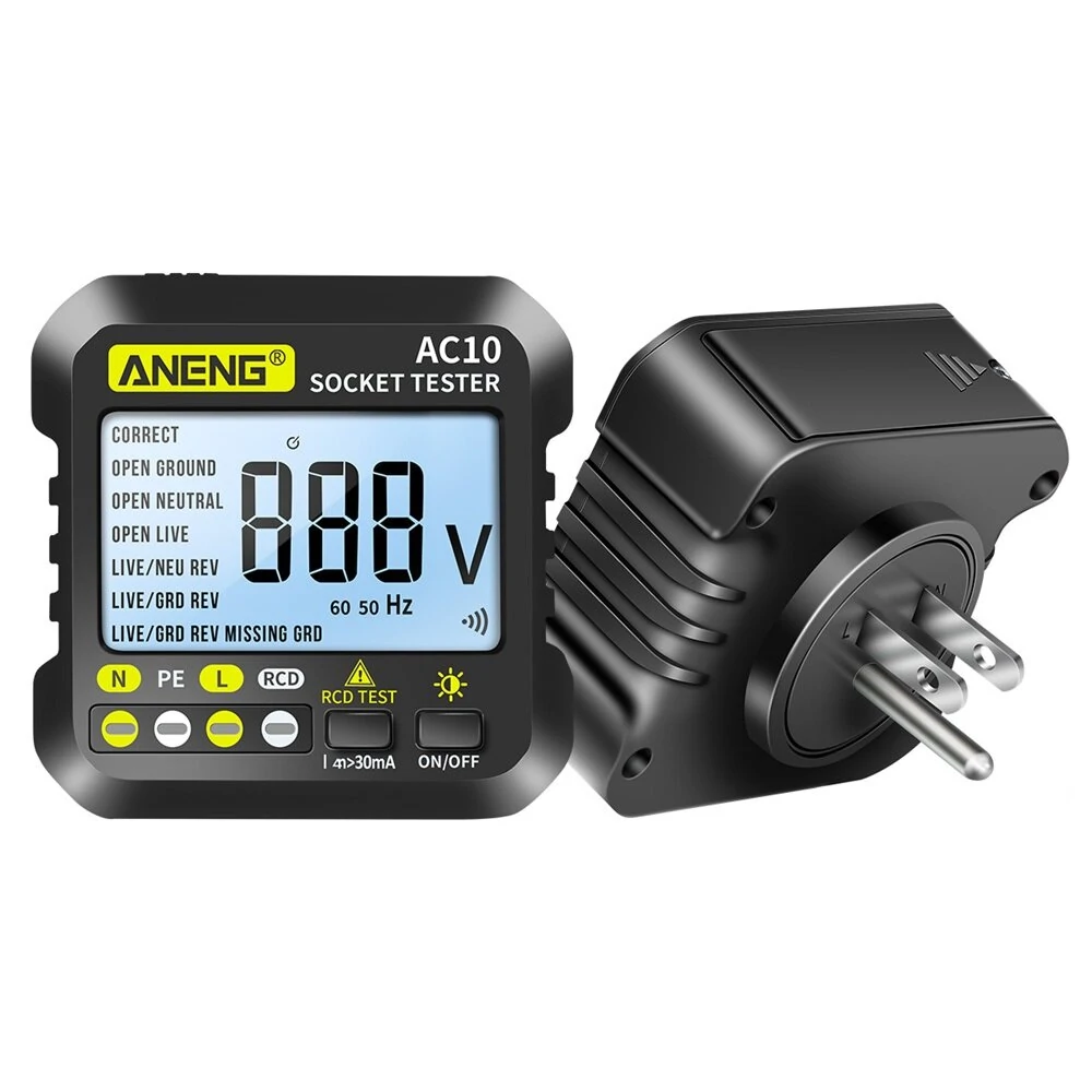 ANENG AC10 Digital Socket Tester Plug - Polarity & Phase Tester Multimeter