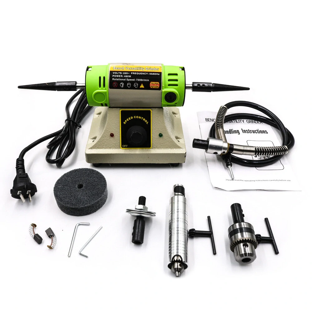 Electric Bench Grinder - 480W 7200RPM DIY Polishing & Engraving Machine | Adjustable Speed Double-Headed Sander