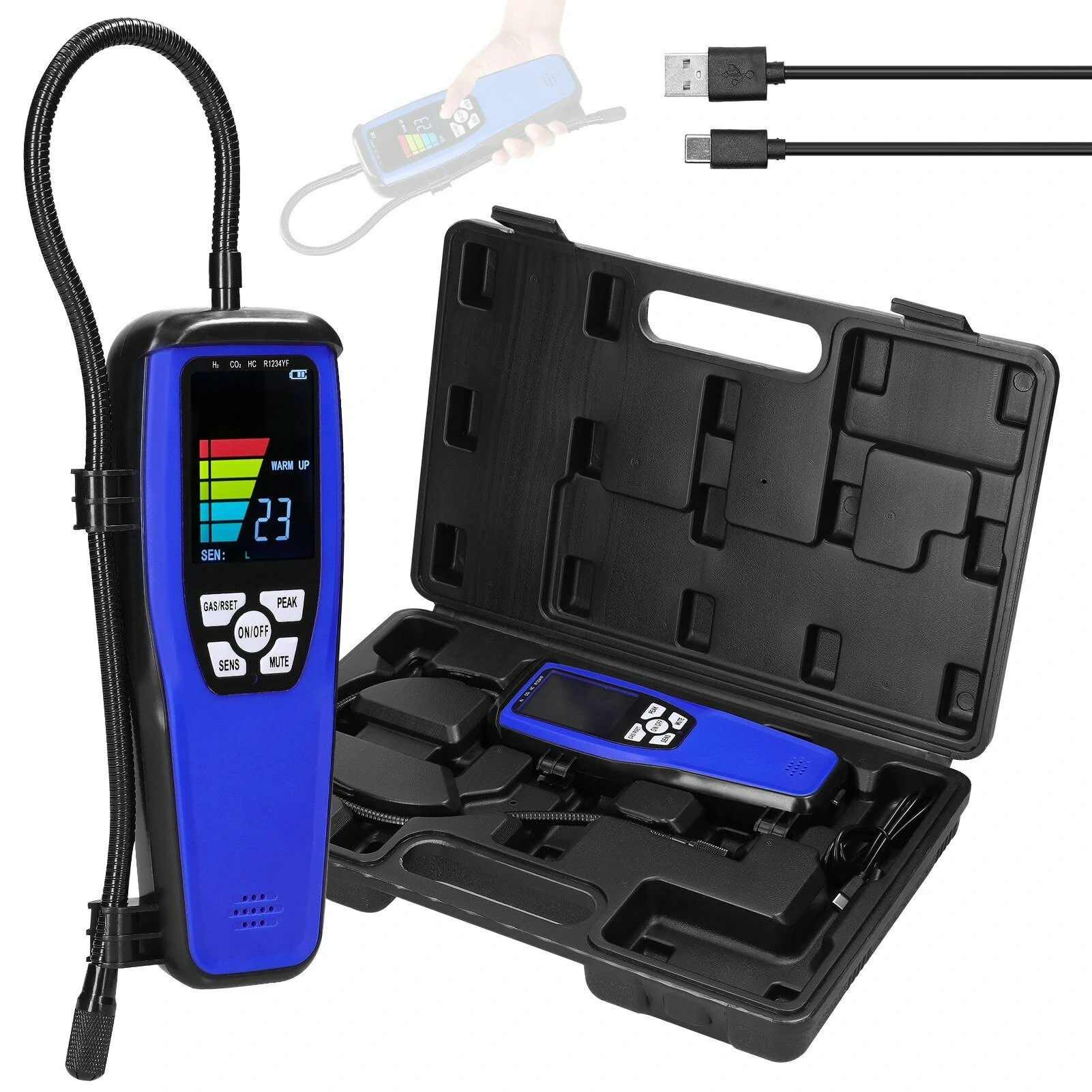 Portable Combustible Gas Leak Detector | Natural Gas Sniffer with Sound & Light Alarm