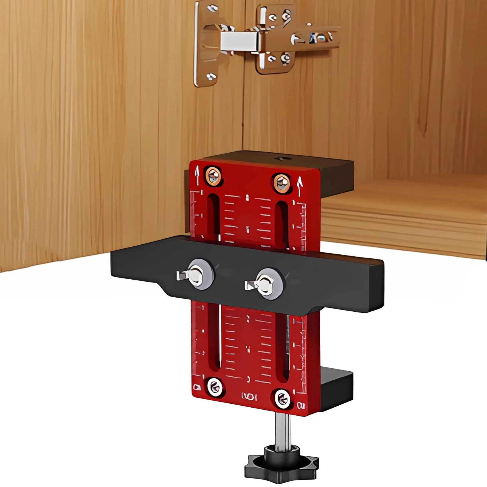 Cabinet Door Mounting Jig - Aluminum Alloy Installation Positioner for Framed & Frameless Cabinets