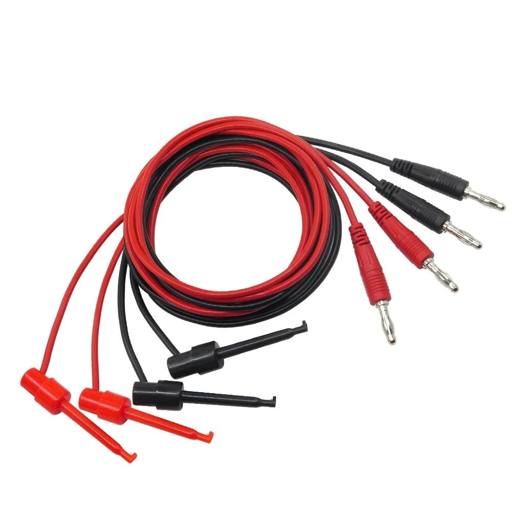 Cleqee P1039 4mm Banana Plug to Test Hook Clip Cable | Multimeter Test Lead