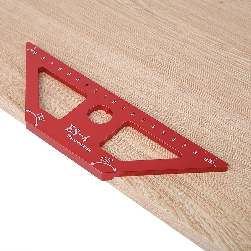 FONSON TOOLS ES-4 Metric Angle Ruler - 45/135 Degree Woodworking Scriber & Marking Tool