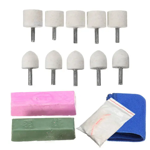 14pcs Wool Polishing Wheel Kit for Aluminium Brass Copper | Metal Polishing