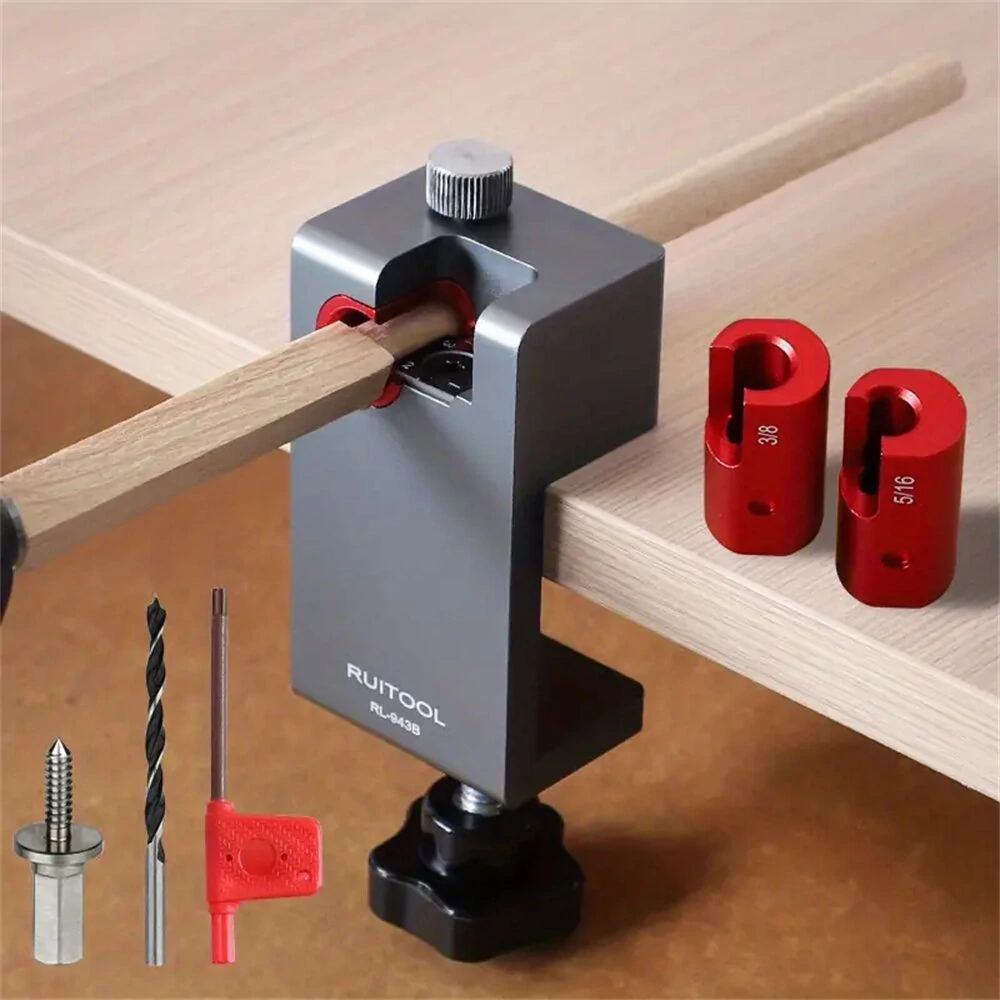 Dowel Maker Jig - Adjustable Drill Guide with Sharp Alloy Blade for Wood Sticks