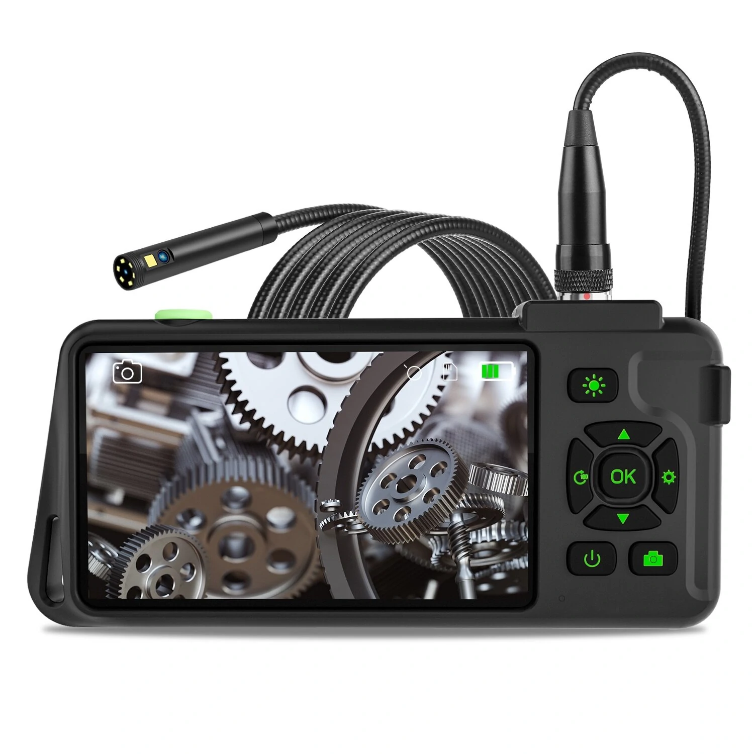 VISHRT 7.9mm Dual Lens Borescope - 4.5 IPS Screen - Waterproof Inspection Camera with 3.5/5/10M Cable