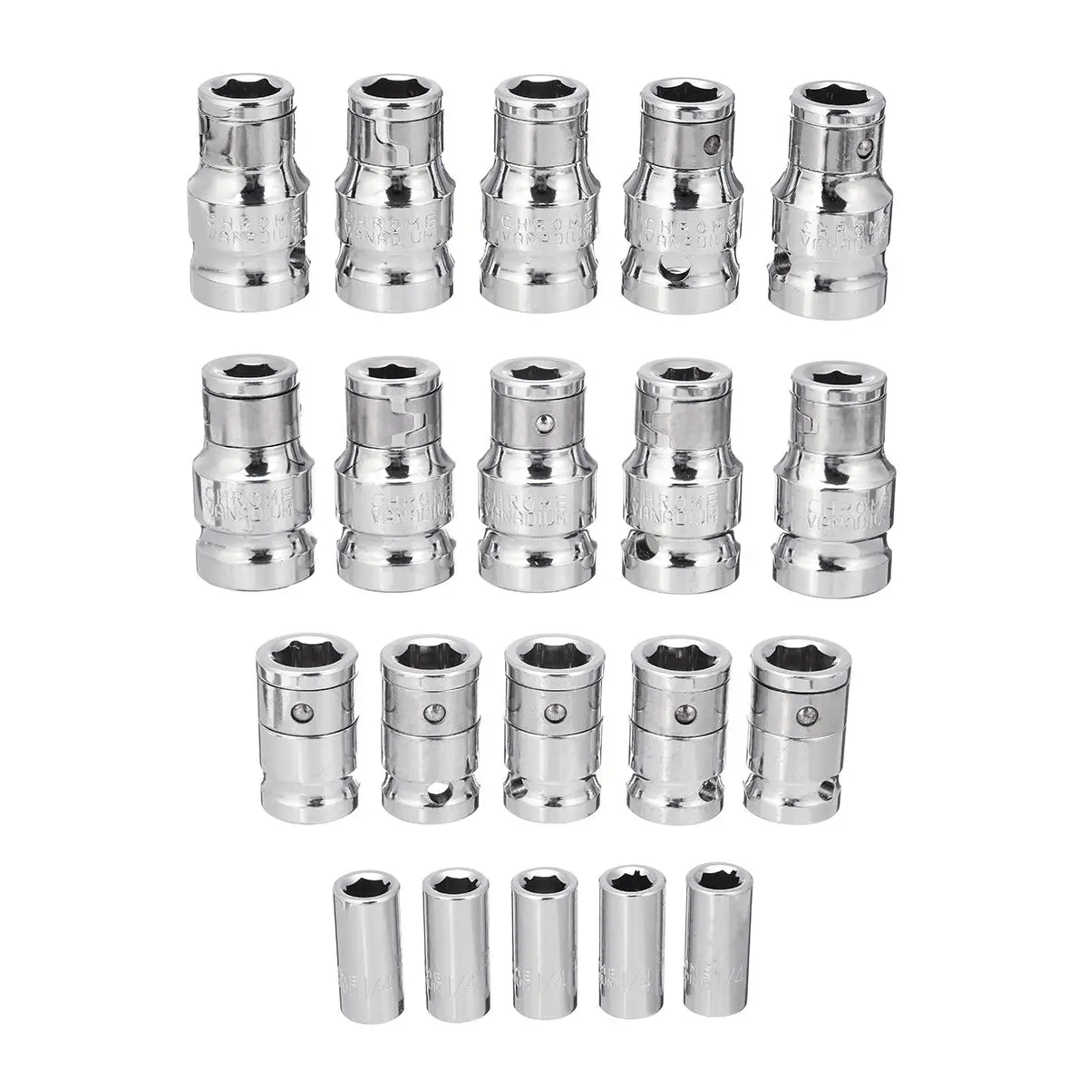 5PCS Socket Wrench Kit - 1/2 3/8 1/4 Inch Sleeve Set for Auto Repair & Metalworking