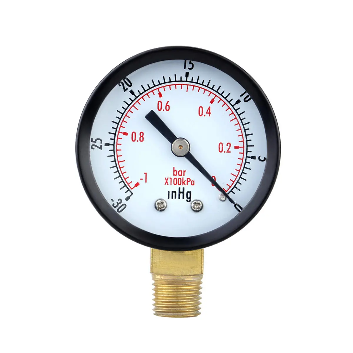 TS-50-1+1 Mini Vacuum Pressure Gauge | 50mm Manometer 0 to -30 inHg & -1 Bar