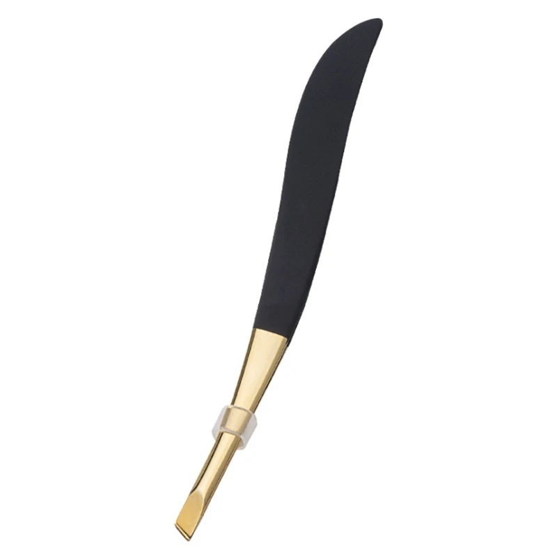 Golden Head Slanted Eyebrow Tweezer - Stainless Steel Hair Removal & Makeup Tool