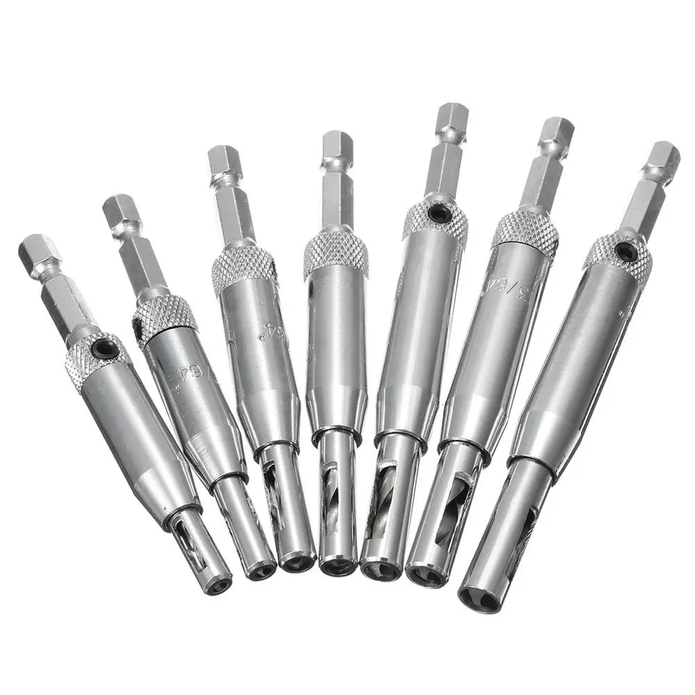 Drillpro 7pcs HSS Self Centering Drill Bit Set | Hinge Bit for Door & Cabinet