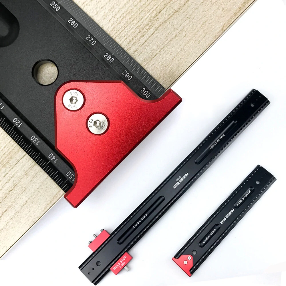 Aluminum Alloy Marking Ruler - 300/600/900mm Woodworking Scriber Square