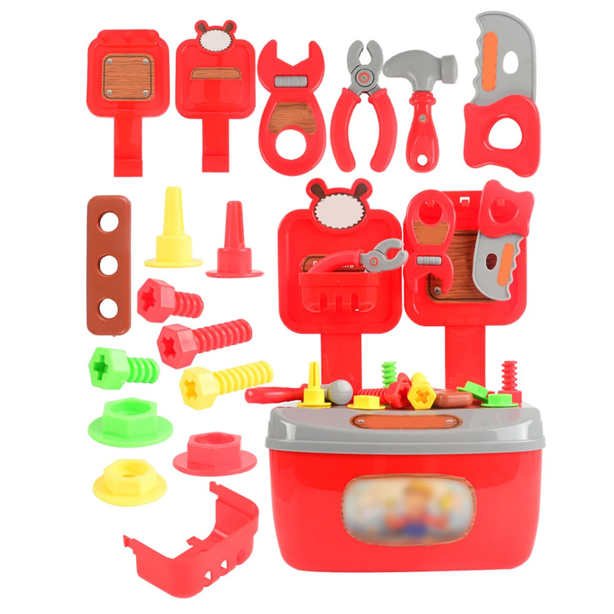 Children's Play Toolbox Set - Simulation Repair Tool Kit for Kids