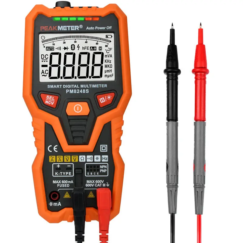 PEAKMETER PM8248S Auto Range Digital Multimeter - NCV Voltage Current Tester