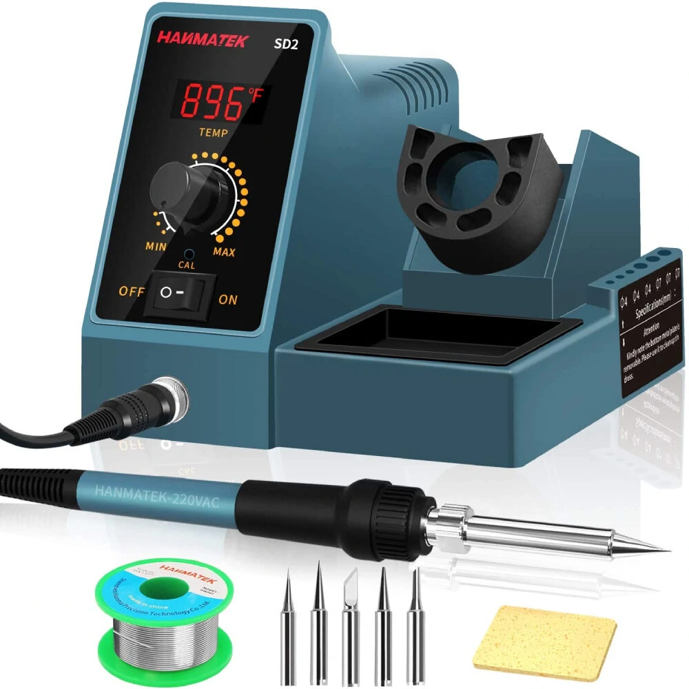 HANMATEK SD2 Digital Soldering Station | 5 Tips & Adjustable Temp 392-896°F