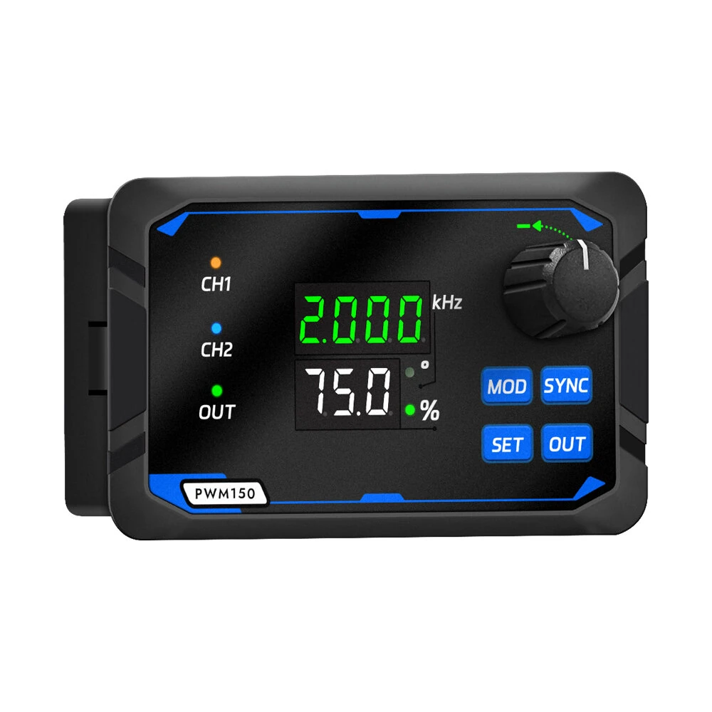 JUNCTEK Dual-Channel PWM Signal Generator | 1Hz-150kHz | Adjustable Duty Cycle & Phase