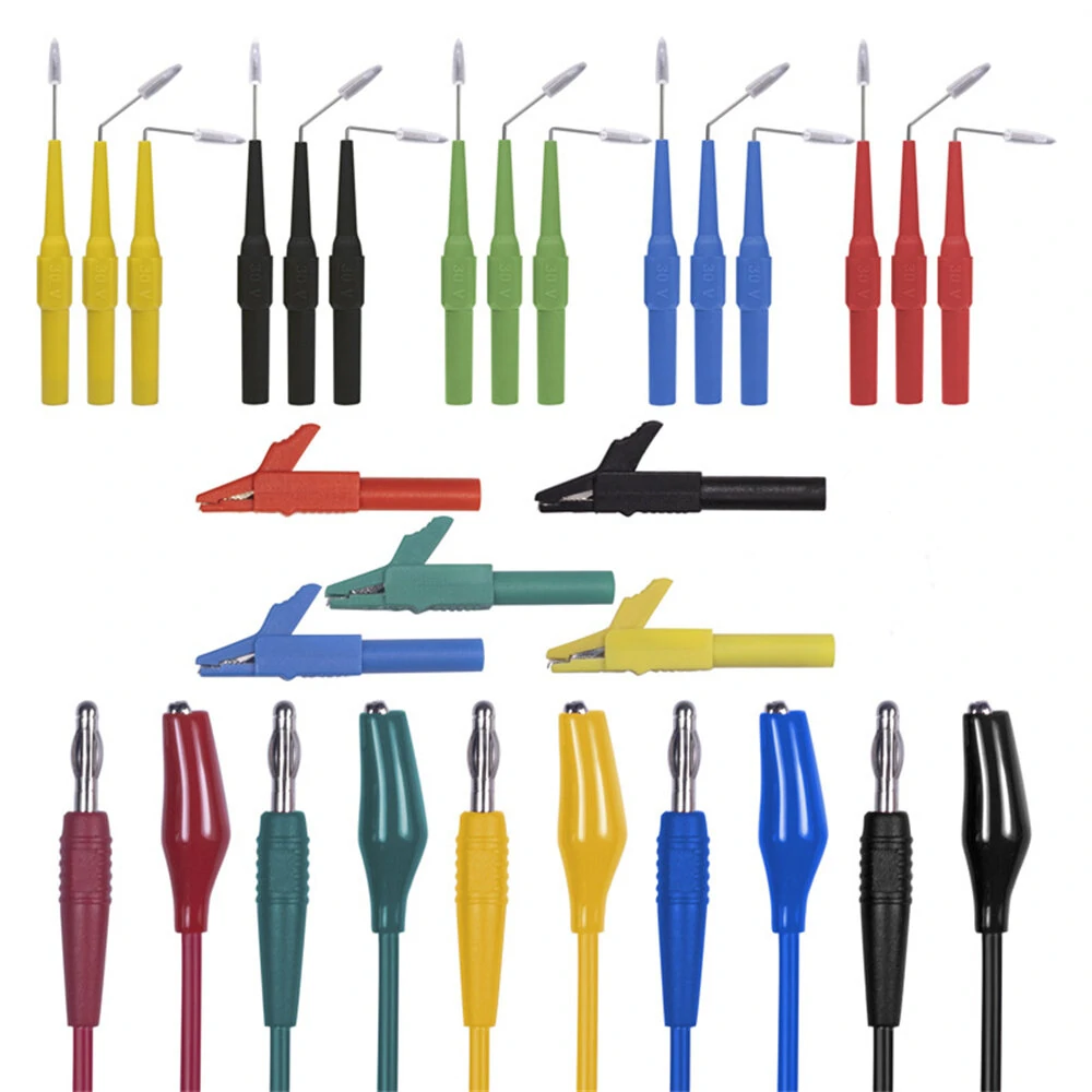 Universal Multimeter Probe - 25PCS with Steel Needle & Alligator Clip | 4mm Banana Plug for Accurate Readings