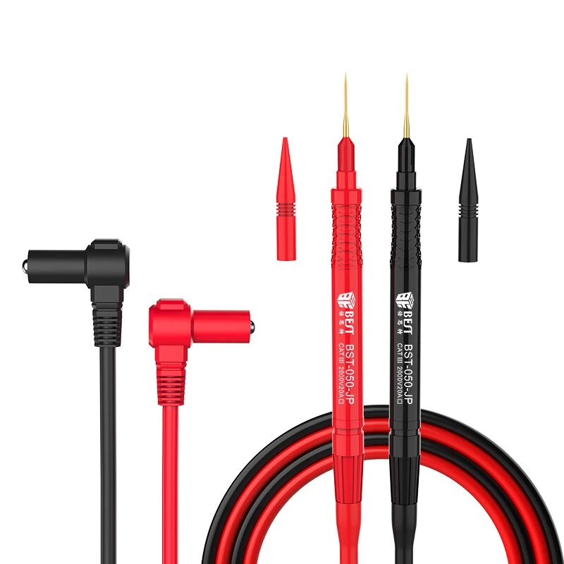 BST-050-JP Digital Multimeter Test Lead | 20A 2000V Sharp Needle Probe | Heat & Cold Resistant Silicon Rubber Wire