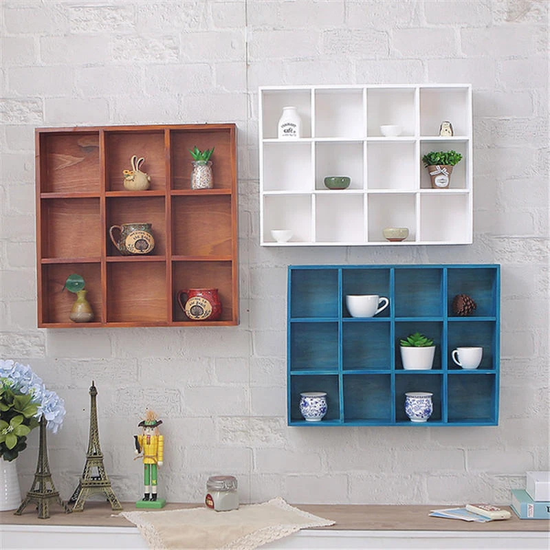 Wall Mounted Wooden Shelf - Hanging Storage & Display Rack Holder