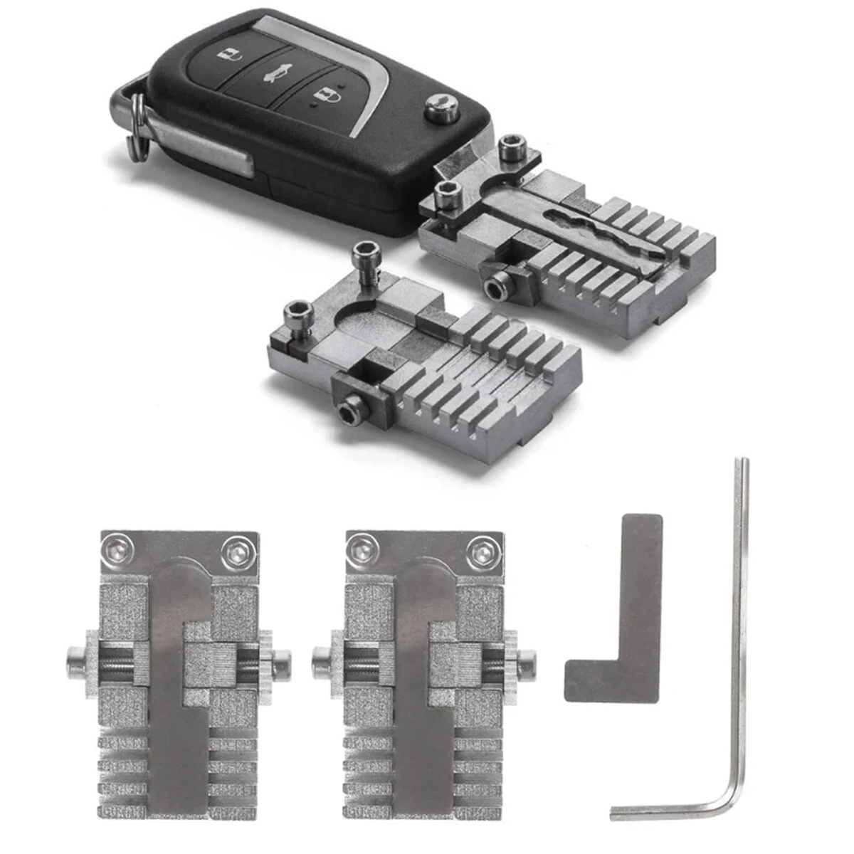 Stainless Steel Key Machine Fixture Clamp Set | Precision Key Cutting Tool for Car & Household Keys