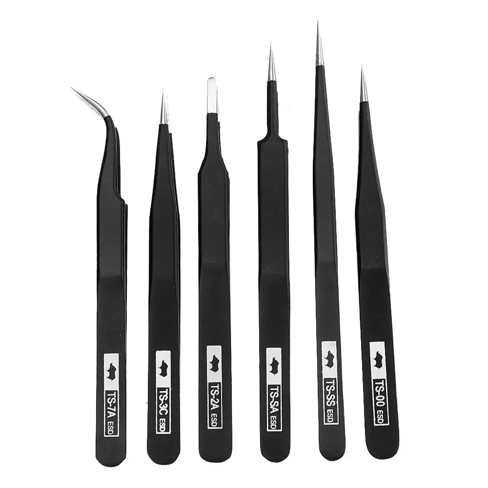 ESD Anti-Static Stainless Steel Tweezers | Curved & Straight Precision Tools