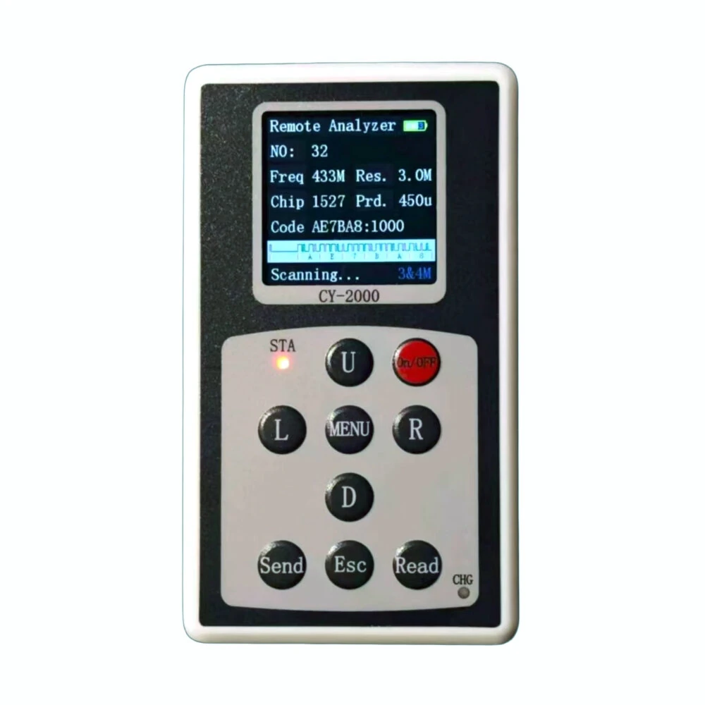 CY-2000 Wireless Remote Control Analyzer | 315MHz 433MHz | High Sensitivity -113dBm | IPS Display & Type-C Charging