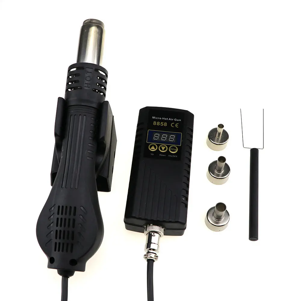 8858 Portable BGA Rework Hot Air Soldering Station | 220V Handheld Heater with Tools