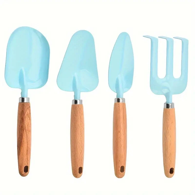 Deluxe 4PCS Gardening Tool Set - Metal & Wood Construction - Kid-Friendly Design