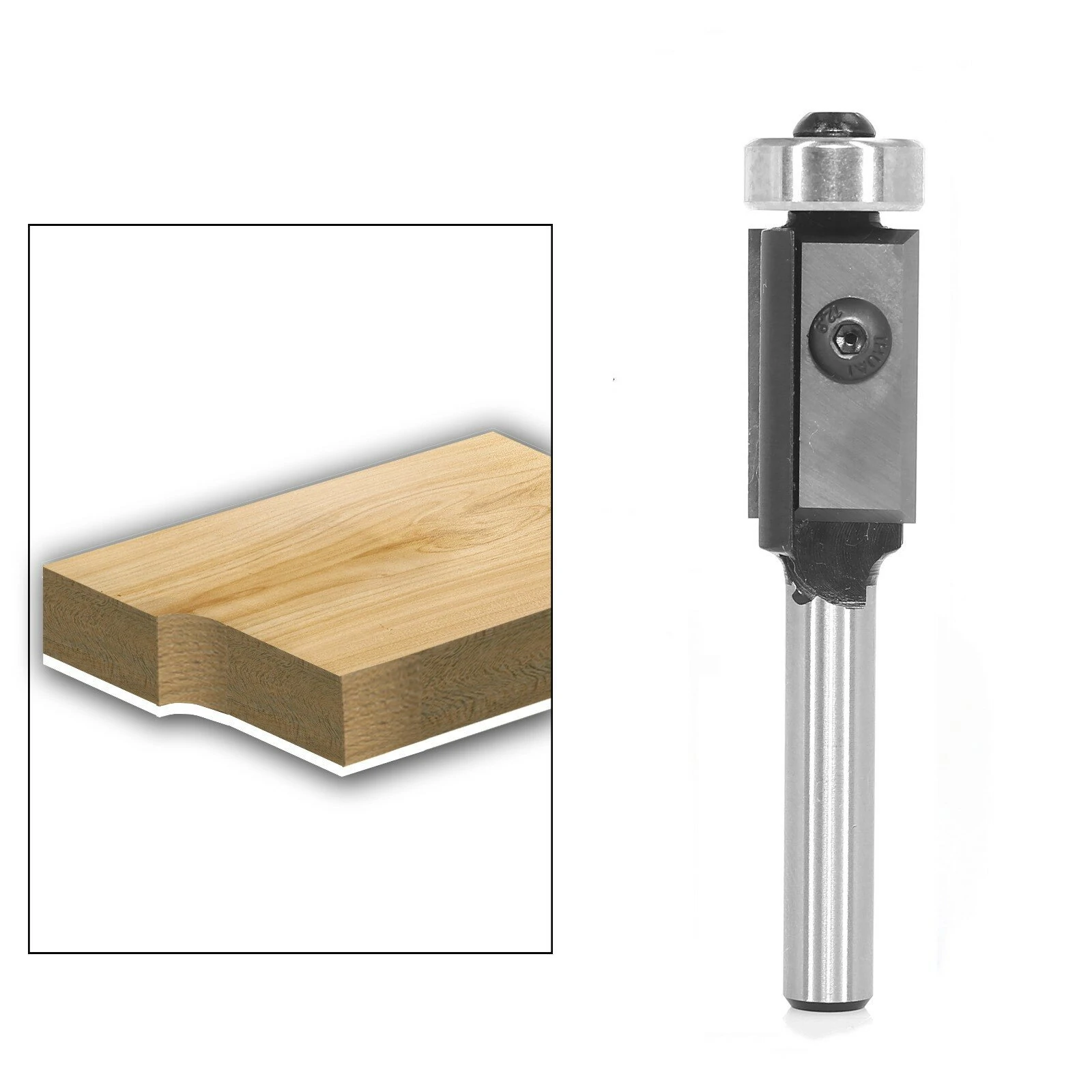 Carbide Insert Flush Trim Router Bit - 6mm 1/4 Inch Shank 2 Flutes Top Bearing