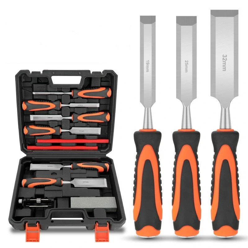 Wood Carving Chisel Set - 10PCS with Sharpening Stone & Guide | Heat-Treated 60 Cr-V Steel