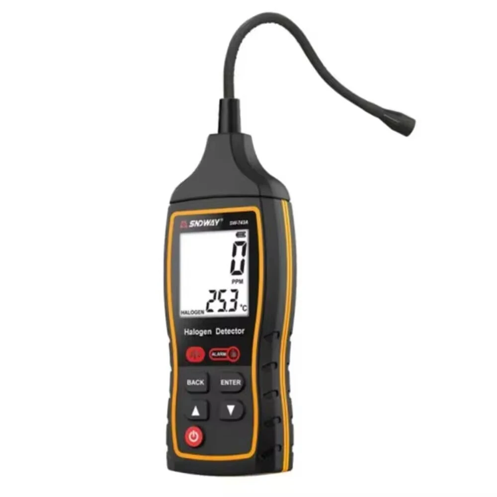 SNDWAY SW-743A Halogen Leak Detector | 1PPM Sensitivity for Car AC Freon | LCD Display & Adjustable Alarm