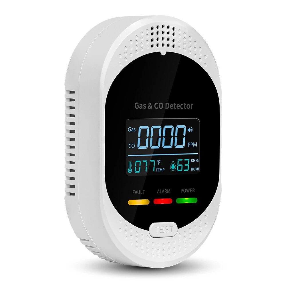 4IN1 CH4 & CO Gas Alarm - Temperature Humidity Monitor | LCD Color Screen