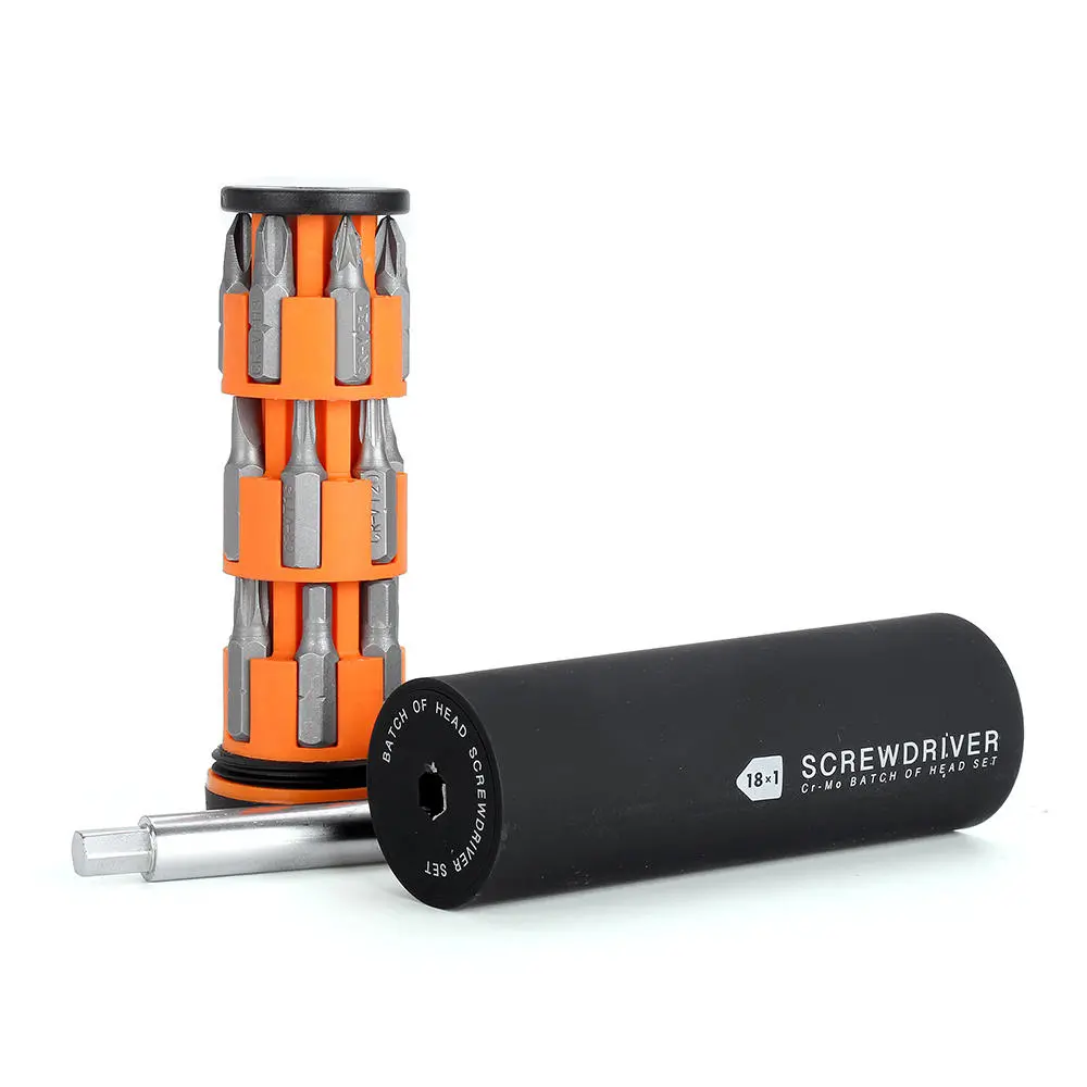 JIUXUN 18-in-1 Screwdriver Set | 18 Bits & Wheel Storage | Household DIY Tool