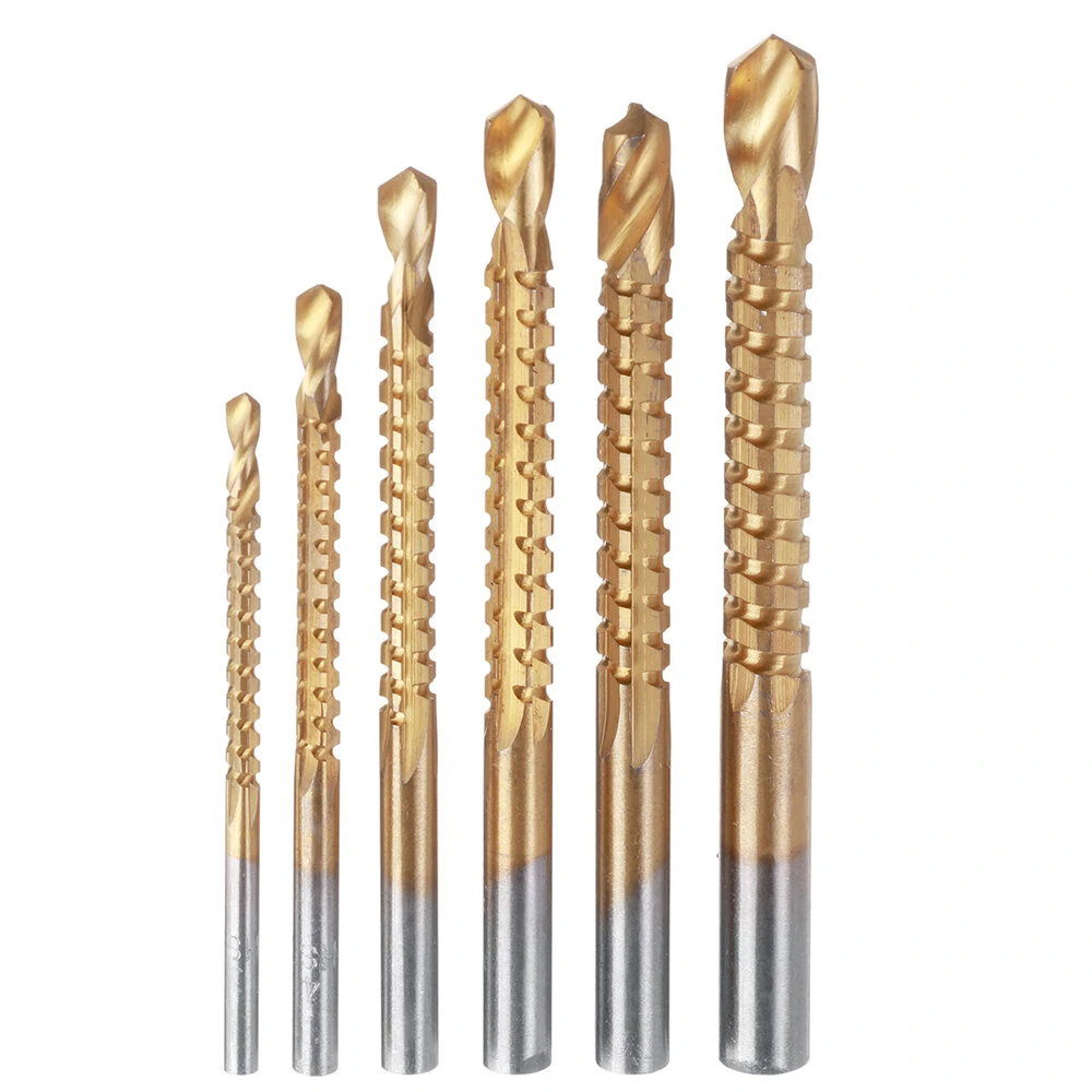 High Speed Steel Drill Bit Set - 6pcs Multi-Function for Wood & Metal
